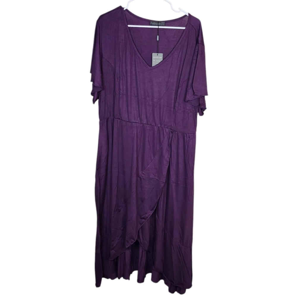 Celkuser Plus Size Casual Summer Dress V Neck Size 22